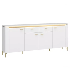 Komoda Lazio LAZK03 U008/U080 4D2S bílá/bílá alpský