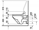 DURAVIT - DuraStyle Závěsné WC pro SensoWash, bílá 2542590000