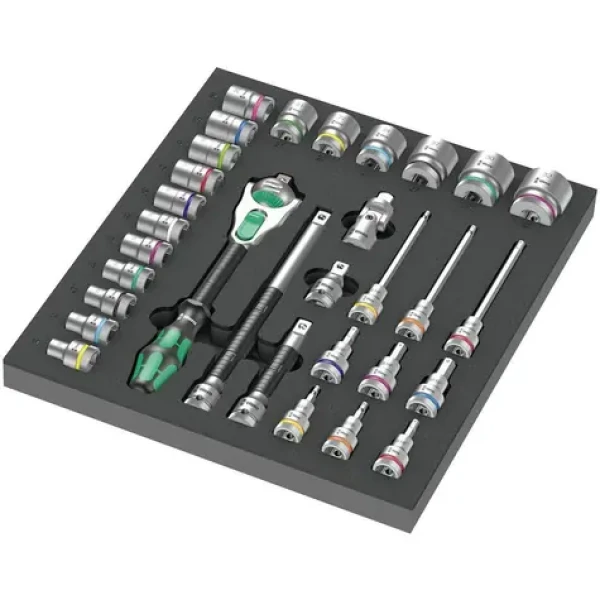 WERA 9722 Ráčna 8000 C Zyklop 1/2" v pěnové vložce set 1 - 31 dílný (05150112001)