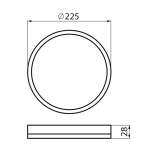 SAPHO - AZPO stropní LED svítidlo, ø 225, 11,8W, IP54, černá mat 31501