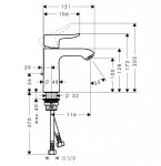 HANSGROHE - Metris New Umyvadlová baterie s výpustí, chrom 31080000