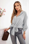 Bavlněná mušelínová košile Plus Size šedý UNI