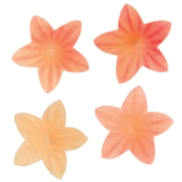 Dekorace oplatková - Květ mini 2 cm Růžové ombré 50 ks