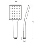 SAPHO - Ruční sprcha, 245, silikon trysky, ABS/zlato mat SK779GB