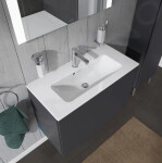 DURAVIT - ME by Starck Umyvadlo nábytkové Compact, 830x400 mm, s 1 otvorem pro baterii, s WonderGliss, alpská bílá 23428300001