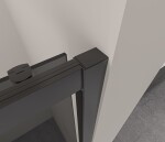 CERANO - Třístěnný sprchový kout Varone LINE U L/P - 6 mm - černá matná, grafitové sklo - 130x90x195 - posuvný CER-8050BD7841