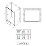 CERANO - Sprchové posuvné dveře Orlano L/P - 5 mm - černá matná, transparentní sklo - 130x195 CER-8050BD75051
