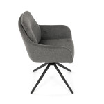 Židle jídelní, 180° otočný mechanismus, lanýžová voděodolná látka, černý kov