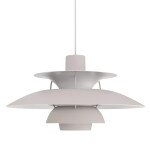 Louis Poulsen Závěsná lampa PH 5 Monochrome Oyster grey, šedá barva, kov