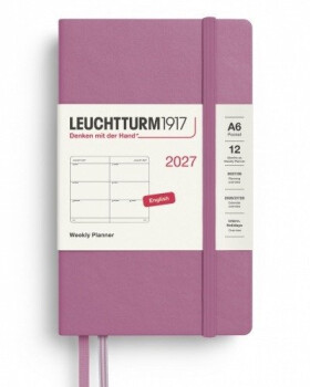 Týdenní plánovač Dusty Rose, Pocket A6 2027, anglicky