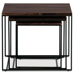 Sada 3 konferenčních stolů, MDF deska, dekor ořech, černý kov