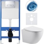 CERANO Kompletní WC set Profi/Cesso - bílá matná - WC tlačítko Slim/Chrom - předstěnová instalace - 49x36 cm - 8050BD101