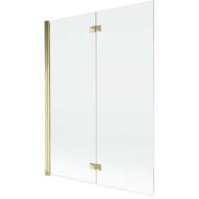 MEXEN - MIST vanová zástěna 130x150 cm 6mm 2-s, zlatá, čirá, levá 8A9-130-002-50-00-L