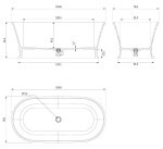 OMNIRES - CLASSICA M+ volně stojící vana, 160 x 79 cm, bílý mat CLASSICAWWBM