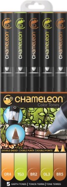 CHAMELEON, CT0503, Color Tones, 5 Pen set, stínovací popisovače, 5 ks, Earth tones