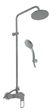 SLEZAK-RAV - Vodovodní baterie sprchová s hlavovou a ruční sprchou NIL - metal grey lesklá, Barva: METAL GREY - lesklá, Povrchová úprava: PVD, Rozměr: 150 mm NL282.5/7MGL