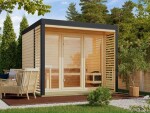 Finská sauna – KARIBU ARES 3 (natur / antracit)