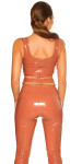 Sexy KouCla Latex Look Crop Top barva red velikost M