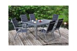 Home Garden Zahradní set Ibiza se 6 židlemi a stolem 150 cm, černý