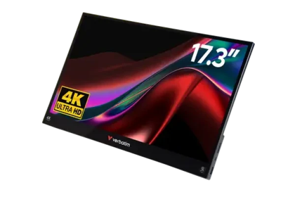 17,3" Verbatim PM-17-4K černá / Přenosný monitor / IPS / dotykový / 4K 3840x2160 / 400 cd/m2 / 6ms / HDMI / USB-C 3.1 (32239)