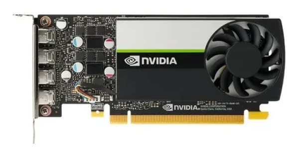 HP NVIDIA T400E 4GB / Grafická karta / GDDR6 / 64bit / PCIe x16 3.0 / 4x mini DisplayPort / 30W (A4HP3AA)