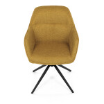 Židle jídelní a konferenční, žlutá látka, černé kovové nohy, otočný mechanismus