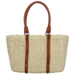 Módní dámská pletená kabelka na rameno Anika, krémová