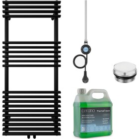 CERANO - Koupelnový elektrický radiátorový set Luigi - WIFI - 600W - černá matná - 1200x500 mm CER-978846