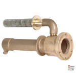 Vagnerpool Hugo Lahme průchod stěnou 1½“ int. pro hydromasážní trysku – hloubka 240 mm, napojení 1“ int. a ½“ int.