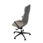Kancelářské křeslo, šedá ekokůže, houpací mechanismus s aretací ve 4 polohách, kovový kříž, kolečka pro tvrdé povrchy