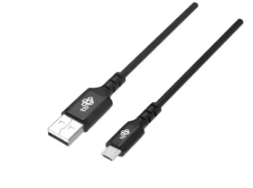 Silikonový kabel USB-A - microUSB černý / Kabel / Quick Charge / 2 m (AKTBXKU2MISI20B)