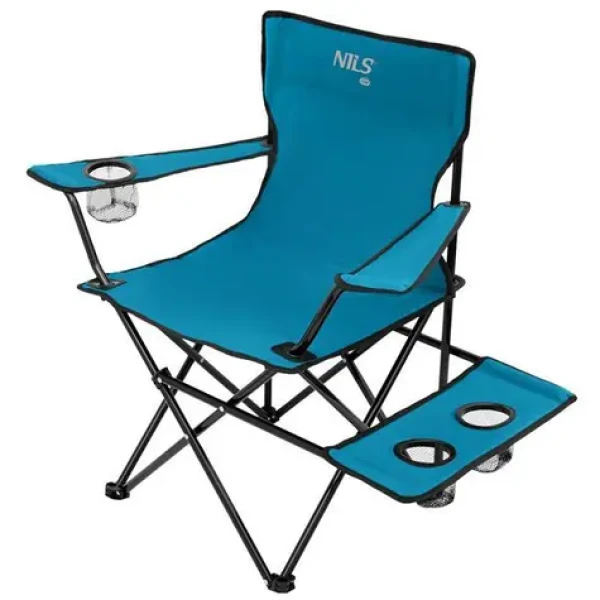 NILS Camp NC3301 modro-šedá / Skládací kempingová židle / Nosnost: 100 kg (5908261680847)