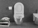 MEXEN - Lena Závěsná WC mísa včetně sedátka s slow-slim, duroplast, bílá/stříbrná 30224004