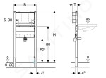 GEBERIT - Duofix Předstěnová instalace pro umyvadlo, pro nástěnné armatury pod omítku, výška 112–130 cm 111.493.00.1