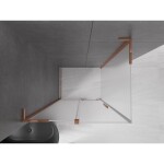 MEXEN/S - Velar L sprchový kout, posuvné dveře 120 x 80, dekor, růžové zlato 871-120-080-33-60