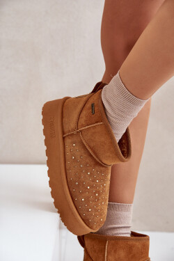 Sněhule se zdobením na platformě Big Star OO274A104 Camel 40