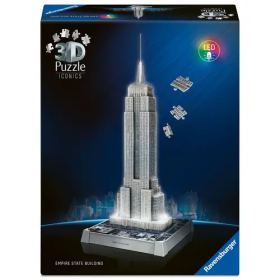 3D Puzzle Iconics: Empire State Building (Noční edice) 216 dílků