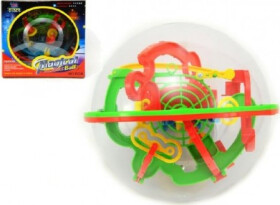 Hlavolam Bludiště koule 3D 100 kroků plast 17cm v krabici