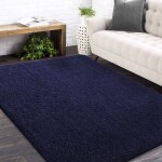 DumDekorace Shaggy koberec s vysokým vlasem tmavě modrý Šířka: 80 cm | Délka: 150 cm