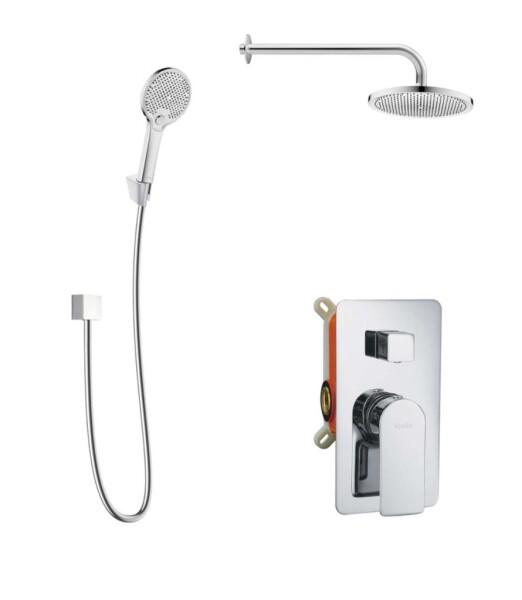 Kielle - Vega Sprchový set s baterií pod omítku, pro 2 spotřebiče, s příslušenstvím EcoSpare a tělesem, chrom 20618SP120