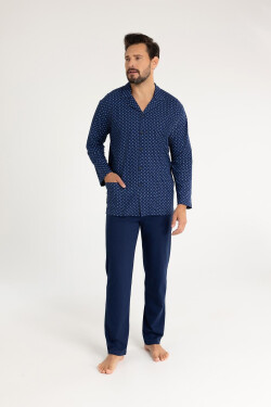 Pyžamo Regina 486 dlouhé/r M-XL Z25/26 pánské rozepínací tmavě modrá M