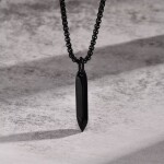 Pánský náhrdelník Edward Black - chirurgická ocel, Černá 60 cm