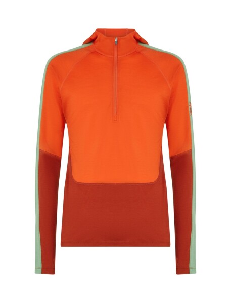 ICEBREAKER Mens 200 Oasis+ LS Half Zip Hood, Agate/Fervid/Seaglass/Cb (vzorek) velikost: M