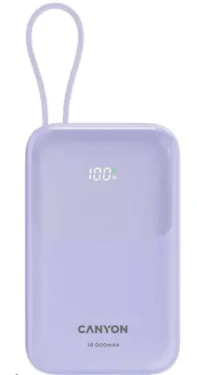 CANYON CNS-CPB101PU fialová / Powerbanka / 10000mAh / PD 22.5W / LCD / 1x USB-A / 1x USB-C (CNS-CPB101PU)