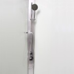MEREO - Sprchový box, čtvrtkruh, 90 cm, satin ALU, sklo Point, zadní stěny bílé, litá vanička, se stříškou CK35122KMSW