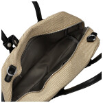 Módní dámská koženková kabelka do ruky Leora, béžová-černá