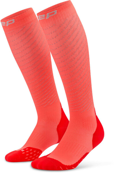 CEP pánské běžecké kompresní podkolenky REFLECTIVE PRO 3.0 - neon coral Velikost: III (32-38 cm obvod lýtka)