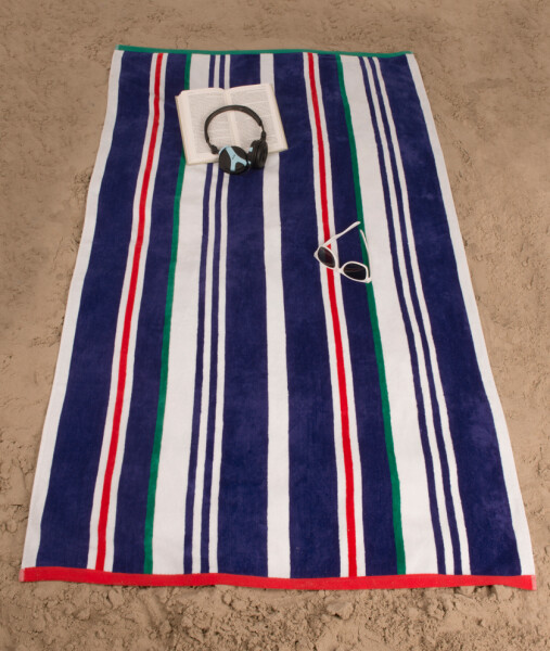 Plážová osuška Jet Set Stripes Modrá