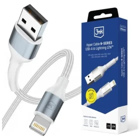 3mk Hyper kabel N-SERIES USB-A na Lightning 2m 5V/2.4A 12W bílá (5903108680325)