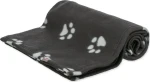 TRIXIE BARNEY 150x100 cm černá s bílými tlapkami / Deka pro psy / Fleece / Praní 60 °C (G14-37182)